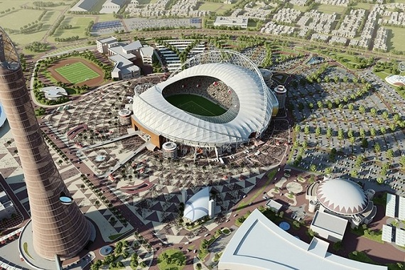 2022 年卡塔尔世界杯用集装箱建造的独特体育场